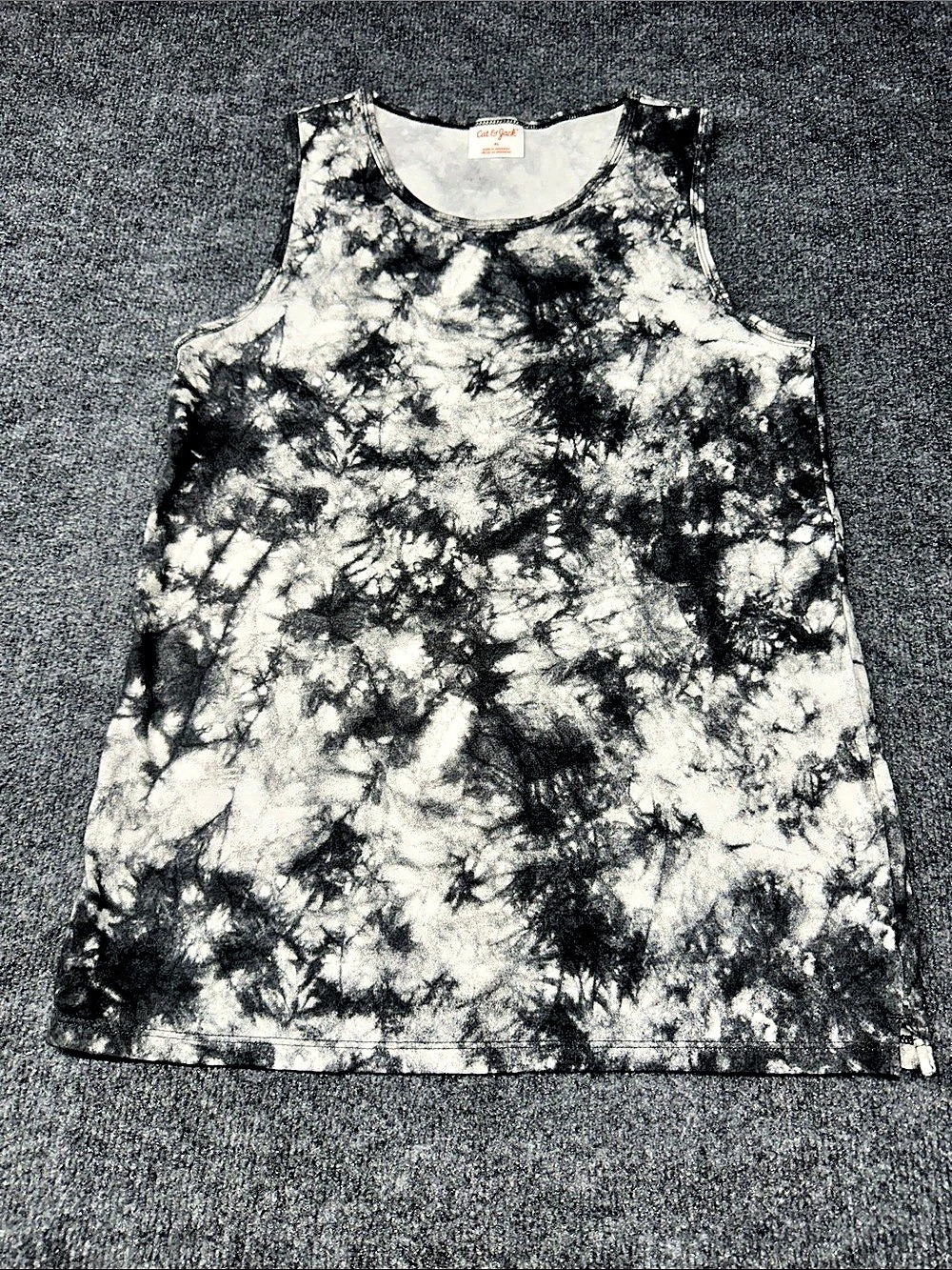 Cat & Jack Women's Tie-Dye Tank Top in Black & White Like New